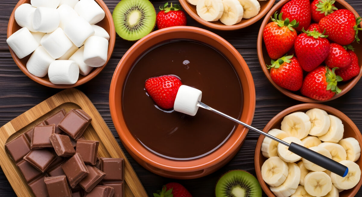 Chokladfondue, Recept på efterrätter till Nyår
