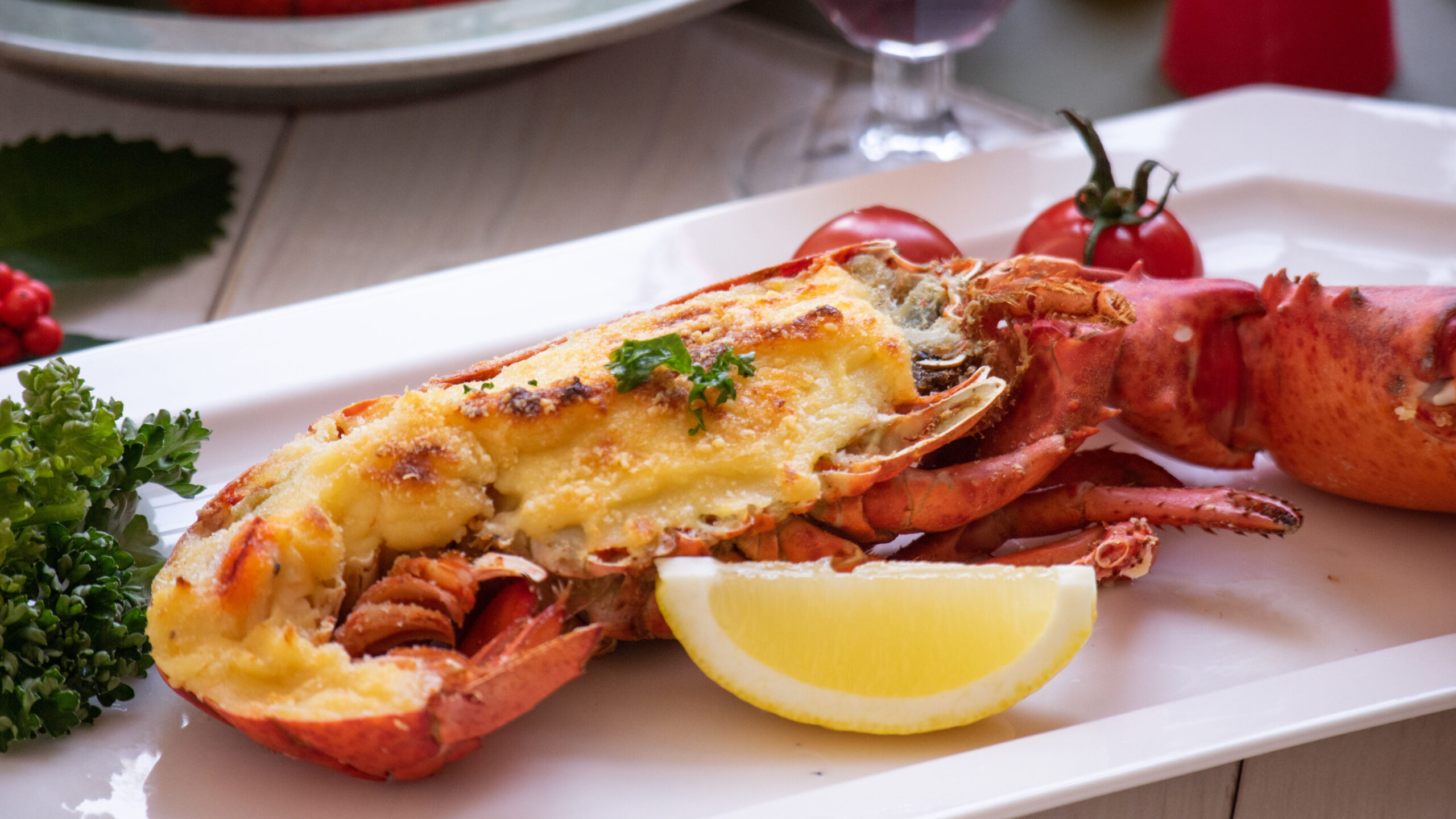 vitlöksgratinerad hummer